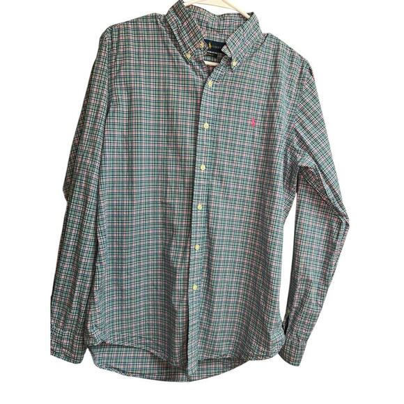 Ralph Lauren Men's 100% Cotton Custom Fit Medium Button Front Shirt - Picture 1 of 11